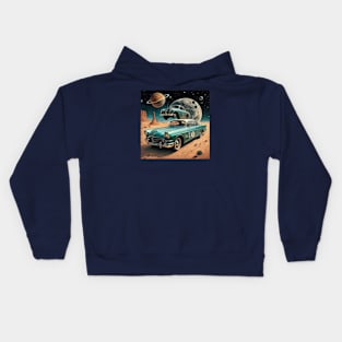 vintage car x space Kids Hoodie